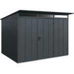 Hörmann Ecostar Metall-Gerätehaus Elegant mit Pultdach Typ 3, 238x303 cm , anthrazitgrau, 7,2 m²,1-flüglige Tür