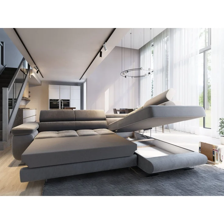 Masseno Ecksofa SELVA mit Schlaffunktion L-Form, Sofa mit Bettkasten – Bild 3