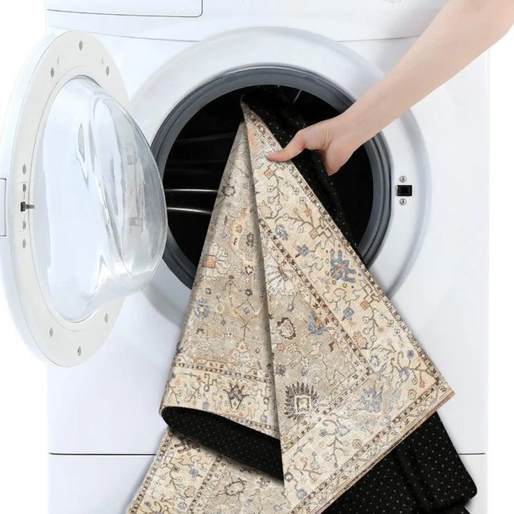 Bamyum Teppich Monty Teppich mit Chenille-Druck, Waschbarer, Antibakteriell Teppich, Einzelstück – Bild 4