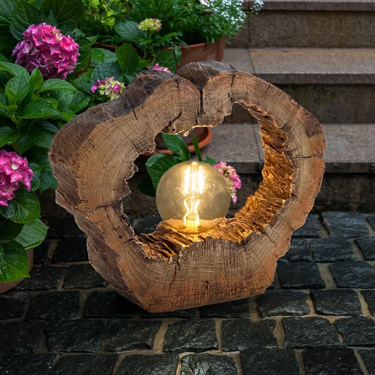 LED Solarleuchte, Baumscheibe, Holzoptik, L 30,5 cm – Bild 8