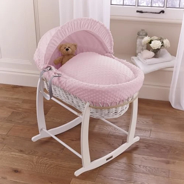 Clair de Lune Dimple Babykorb-Dressing-Set (Korb Nicht im Lieferumfang enthalten) – (Rosa) – Bild 7