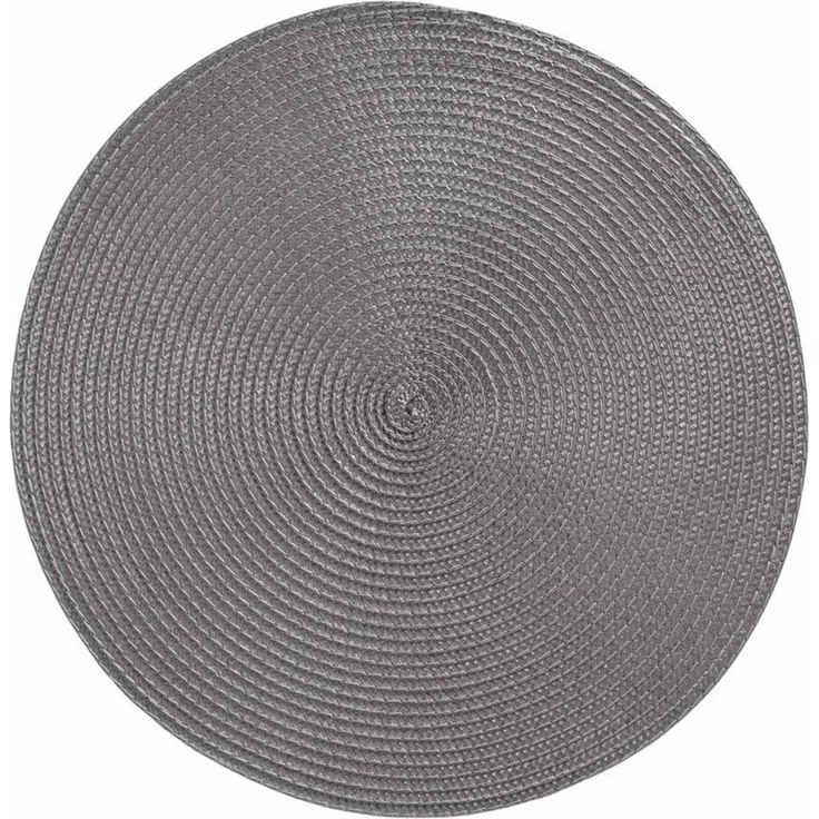 HAC24 Platzset Platzmatte Abwaschbar Tischset Platzdeckchen Tisch Untersetzer, (1-St), Rund, Ø 38 cm, Bast-Optik – Bild 2