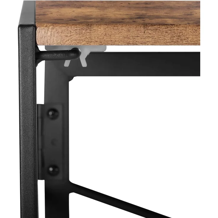 FurnitureR Faltbarer Schreibtisch 100 x 50 x 75 cm – Computertisch mit Metallrahmen & MDF-Holzplatte – Klappbarer Arbeitstisch für Home Office, Gaming & Studium – Industrial Design (Vintage) – Bild 8
