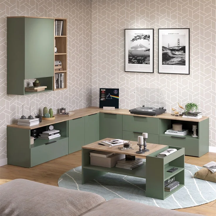 Wohnwand Wido Grün 5 Teile Vicco – Bild 6
