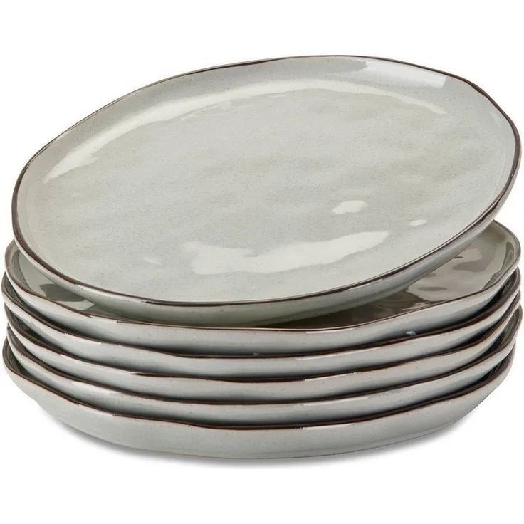 Mirabeau Geschirr-Set Teller 6er Set Biarré grau, Steinzeug