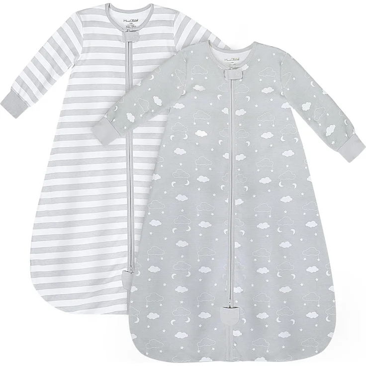 Mama Cheetah Baby Schlafsack mit Ärmeln, 0.5 TOG Bio-Baumwolle Wearable Blanket und Zwei-Wege-Reißverschluss, Swaddle Transition Long Sleeve Sleep Sack für Neugeborene to Kleinkind, 6-12 Monate – Bild 1