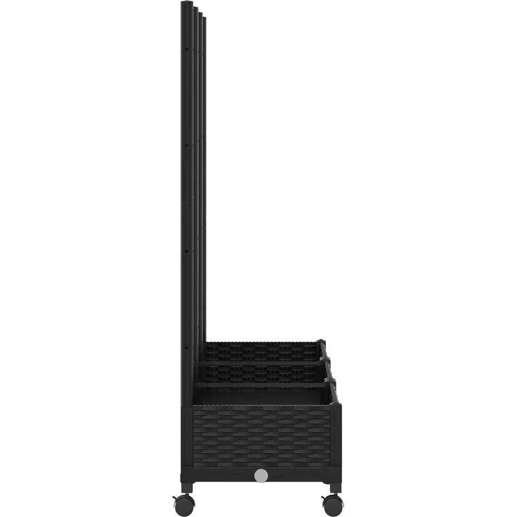 vidaXL Pflanzkübel mit Spalier und Rädern Schwarz 120 x 40 x 131,5 cm 3423052 – Bild 4
