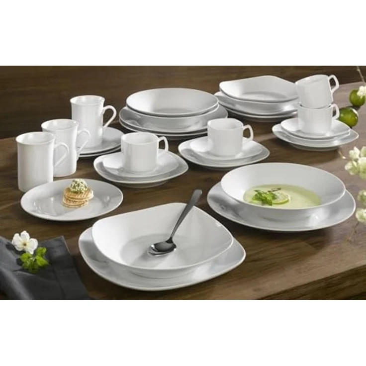 casa NOVA Speiseteller HUAN, Ø 27 cm, Weiß, Porzellan, (1 St), Spülmaschinengeeignet – Bild 2