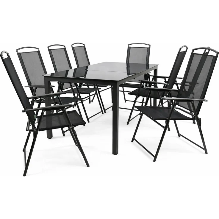VCM Gartenmöbel-Set Garlos 918162 Schwarz H. 105 x B. 189 x T. 90 cm – Bild 4