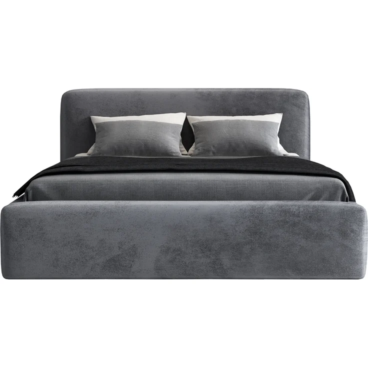 Polsterbett LUMO 120x200 ohne Matratze mit Bettkasten und Lattenrost. Farbe: Anthracite 18 – Bild 1
