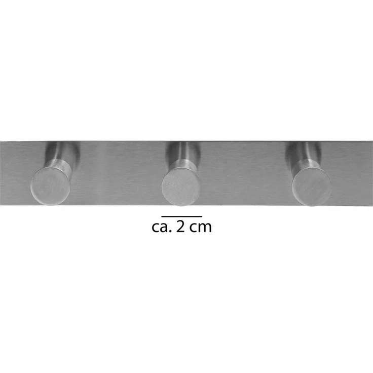 VonBueren Türgarderobe zum Einhängen Edelstahl 30 cm 5 Haken für Kleidung als Türhakenleiste, Passend für Türen mit oberem Falz bis 2 cm und etwa 2–3 mm Abstand zwischen Tür und Rahmen, Montage ohne Bohren – Bild 3