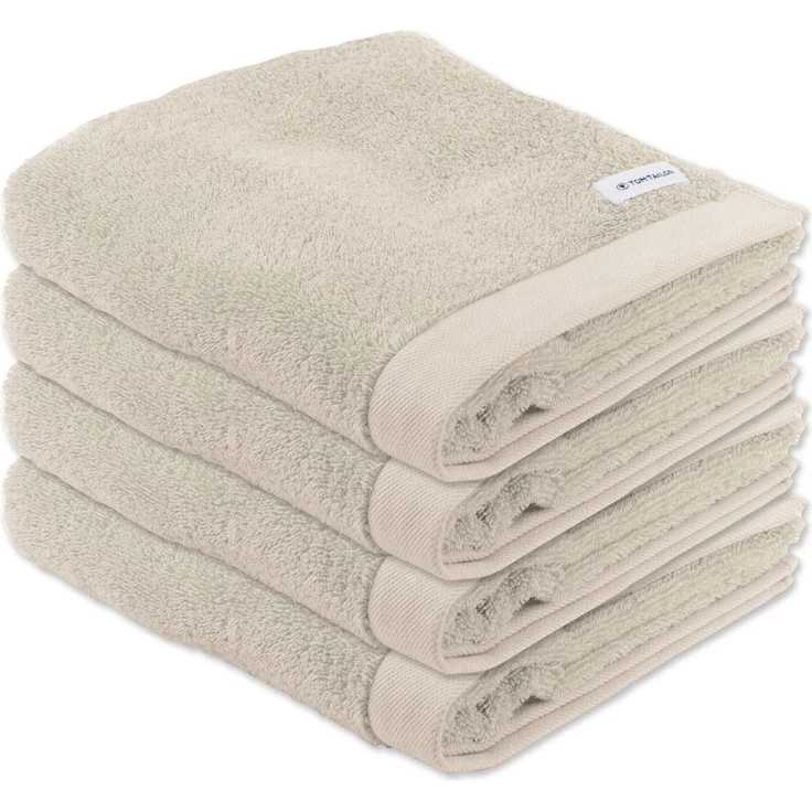 TOM TAILOR Handtuch, 4er Pack - Color Bath Towel, Frottier, Baumwolle Sand 50x100cm – Bild 1