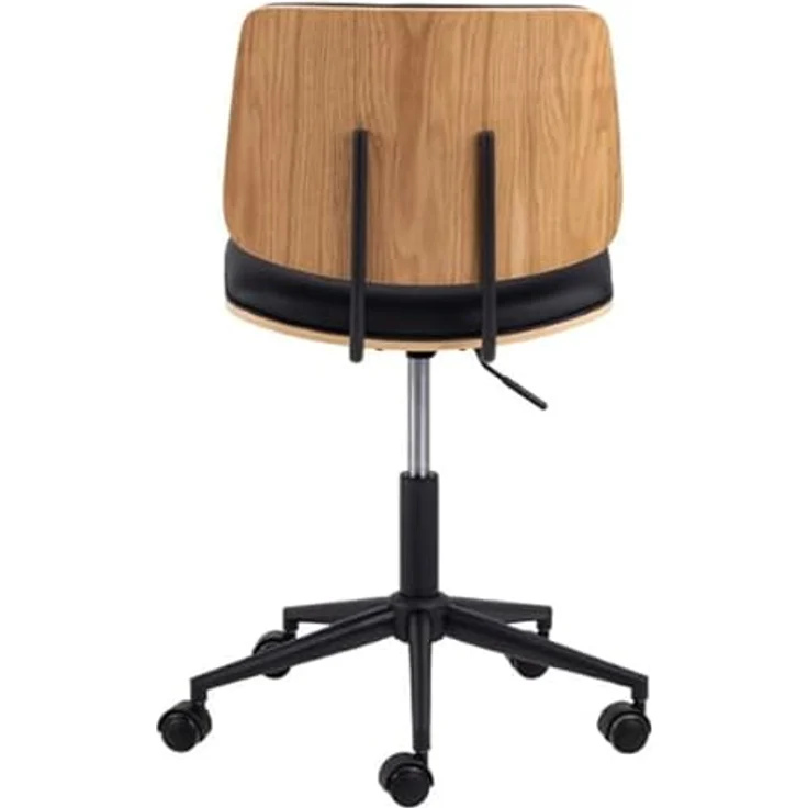 Mid.you Drehstuhl Owen, Höhenverstellbar, Schwarz und Eiche, furniertes Sperrholz, abwischbar, 48.5x91x54 cm – Bild 3