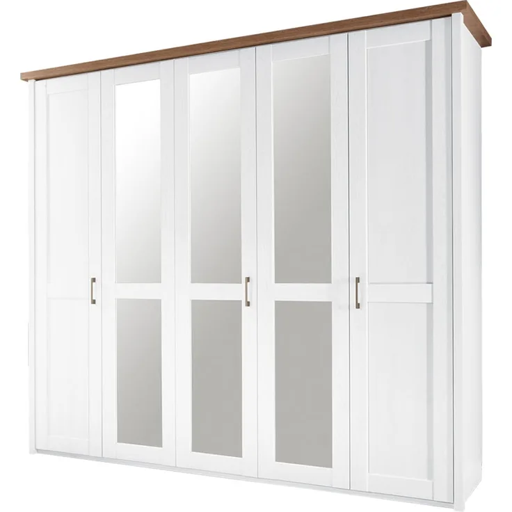 Kleiderschrank Lars / Luca, Holzwerkstoff, Weiß, 241 x 212 x 62 cm