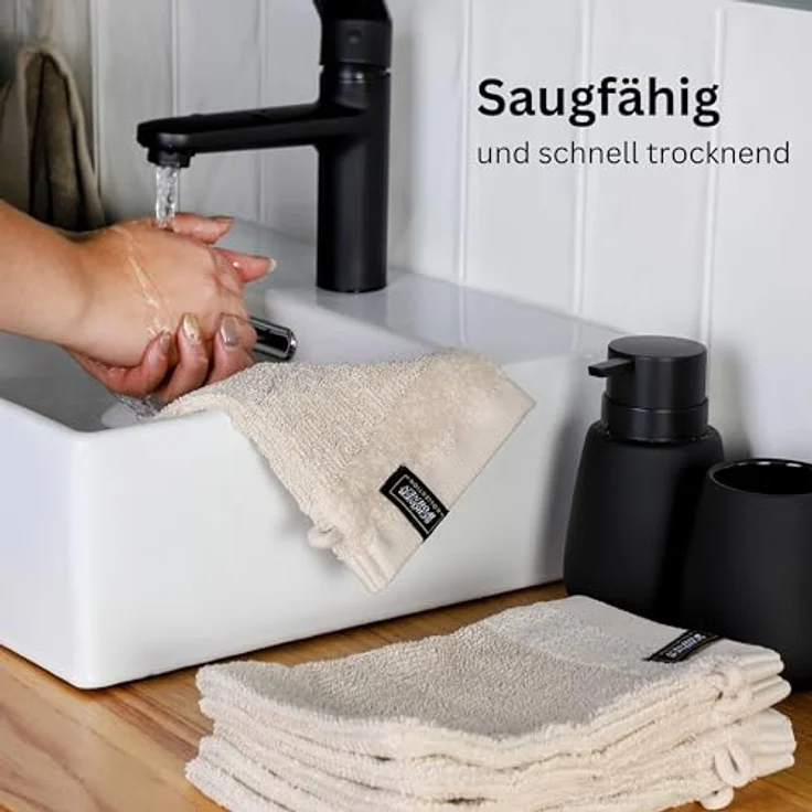 SCHÖNER WOHNEN-Kollektion Waschhandschuh Sense, (Packung, 4-St) – Bild 3
