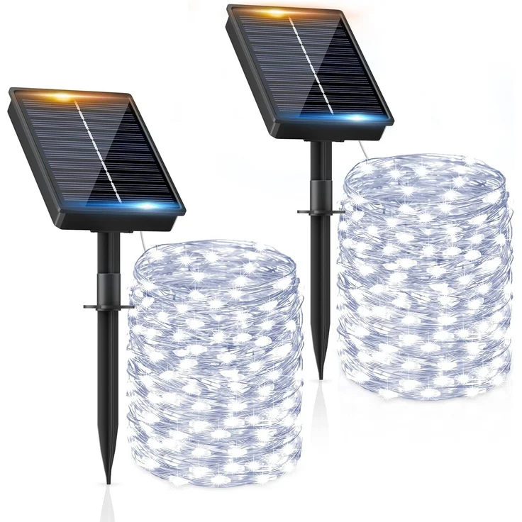 FIFlying Solar Lichterkette Aussen, 2x16M 160 LED Solarlichterkette Außen Wetterfest 8 Modi IP65 Wasserdicht Solar Lichterkette Outdoor für Balcony Garten Zaun Camping Hof Party Hochzeit