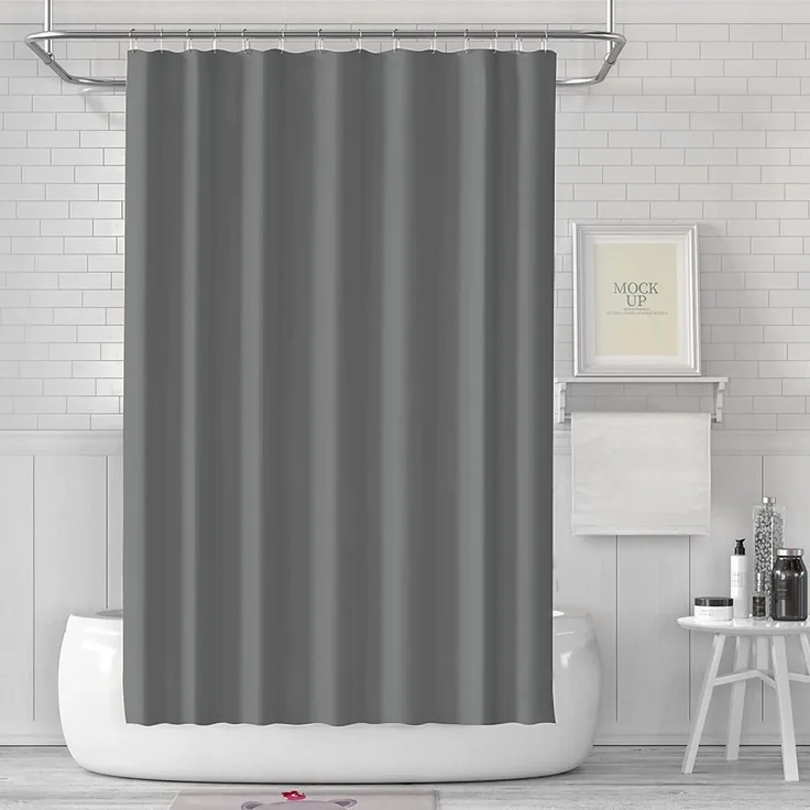 Duschvorhang 180x180 cm Anti-Schimmel wasserdicht waschbar PEVA Dunkelgrau