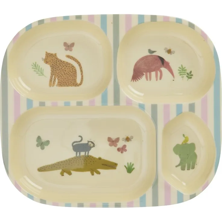 Rice Sweet Jungle Print Melamin Kinder-Teller mit Einteilung
