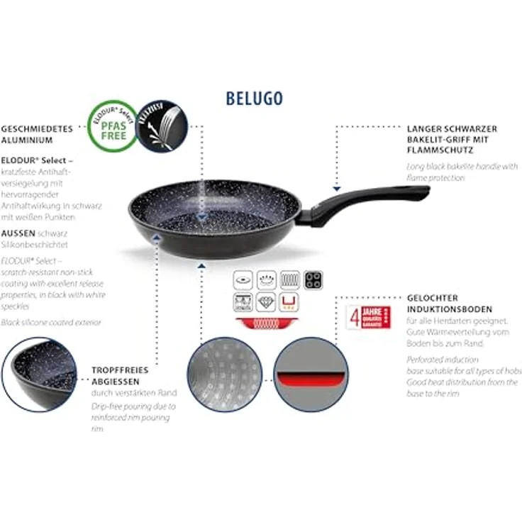 ELO Bratpfanne PURE BELUGO D 20 cm schwarz Pfannen-Set Pfanne Pfannenset – Bild 3