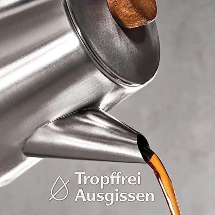 Cosumy Teekanne mit Siebeinsatz und Untersetzer - Edelstahl & FSC Holz - Induktion, 1.2 l, (Set, 1-St, Teekanne mit Siebeinsatz und Untersetzer), Induktion und alle anderen Herdarten - 1200ml - Tropffrei - Hält warm – Bild 6