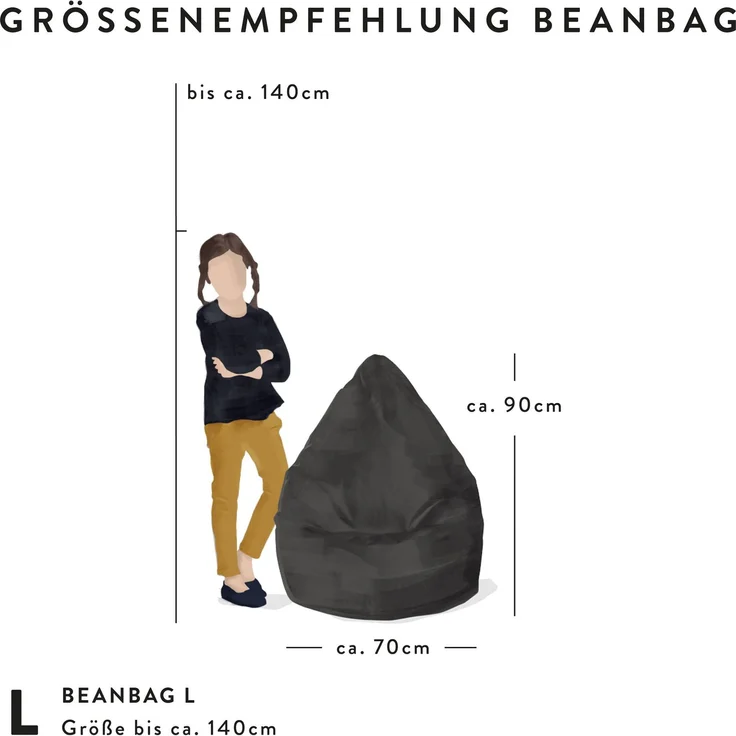 Sitting Point Sitzsack Fluffy L ca. 120 Liter Salbei – Bild 3