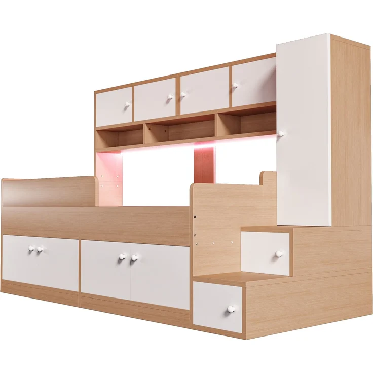 Polsterbett 160×200 cm aus Velvet-Stoff mit LED-Beleuchtung und USB-Typ-C-Anschluss, dunkelgrau – Bild 5