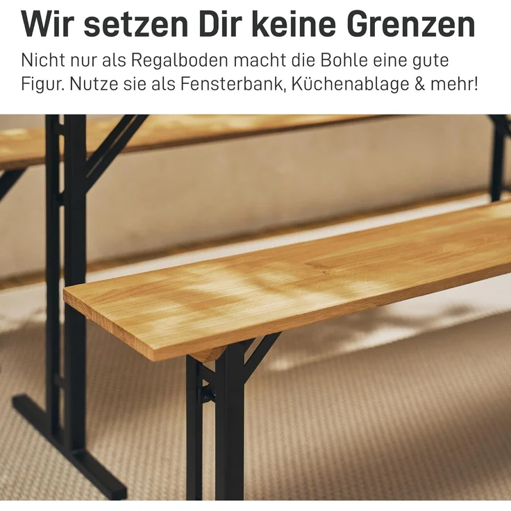 Natural Goods Berlin Regaleinsatz EICHE (1 St), Regalbohle, Regalbrett, Wandregalbrett, Eichenholz, B80 x T20cm – Bild 8