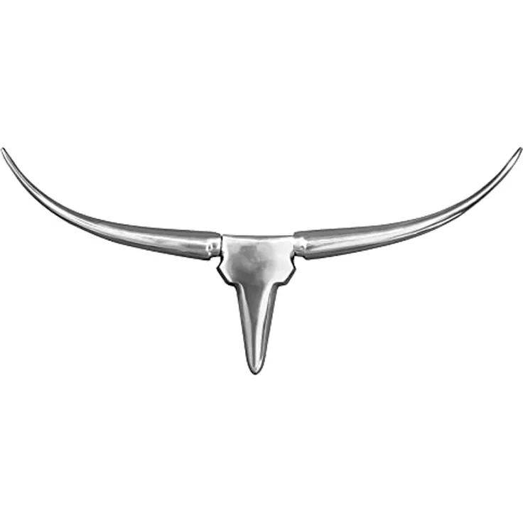 riess-ambiente Wanddekoobjekt BULL 75cm silber, Metall · Stierkopf · Modern Design · Wohnzimmer · Schlafzimmer