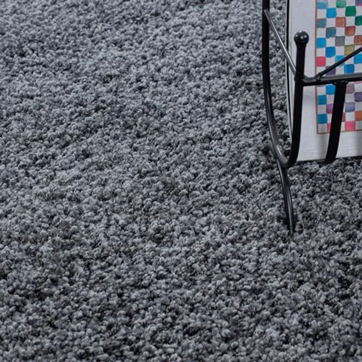 Carpetsale24 Shaggy Hochflor Teppich 60x110 cm Grau weich flauschig modern einfarbig Für Flur oder kleine Räume für Wohnzimmer Schlafzimmer Flur – Bild 5