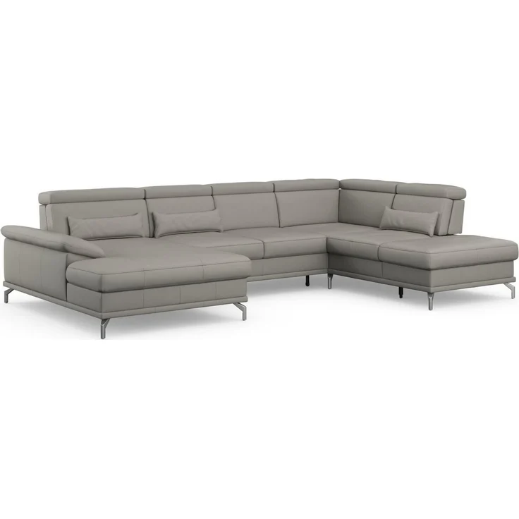 sit&more Wohnlandschaft Cabrio U-Form, B: 359 cm, mit Sitztiefen-, Arm- & Kopfteilverstellung, 3 Nierenkissen, Federkern, optional Bettfunktion und Stauraum – Bild 3