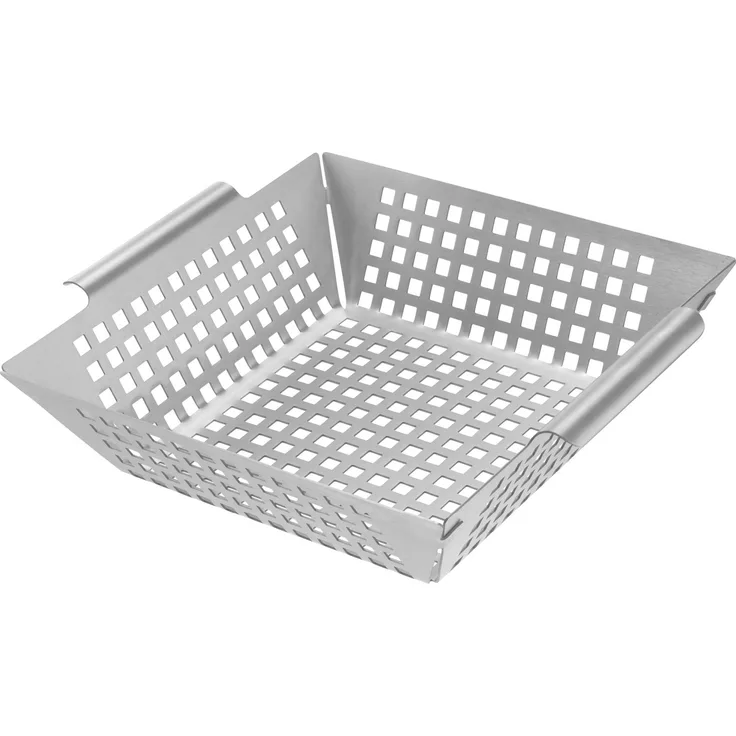 Grillkorb 25 x 21 x 6,5 cm Edelstahl Grillpfanne Grillplatte