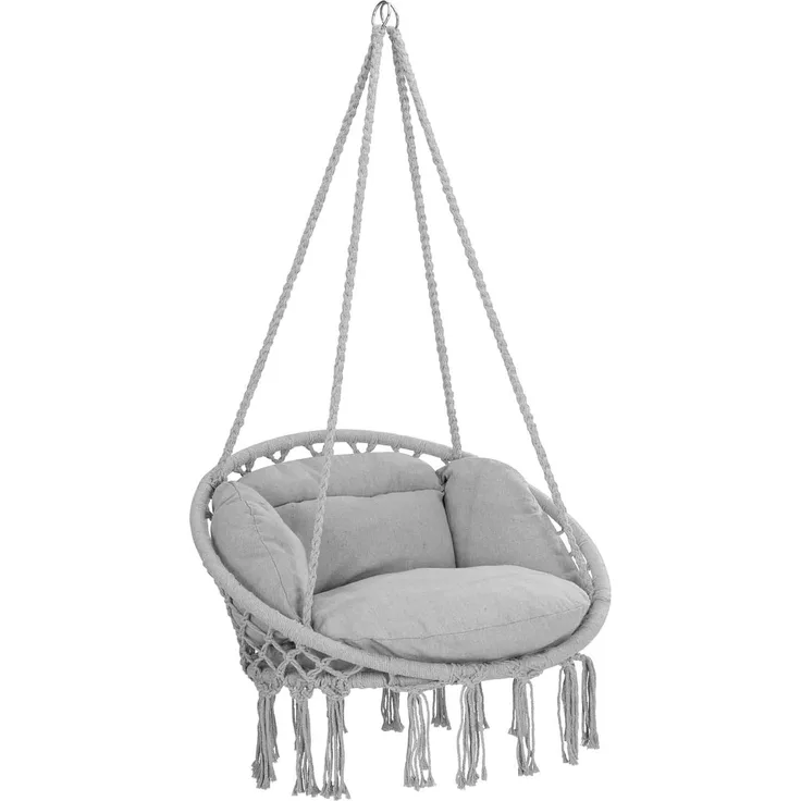 Detex Hängesessel (1-St), 150kg belastbar weiche Kissen Hängestuhl Garten Indoor Outdoor