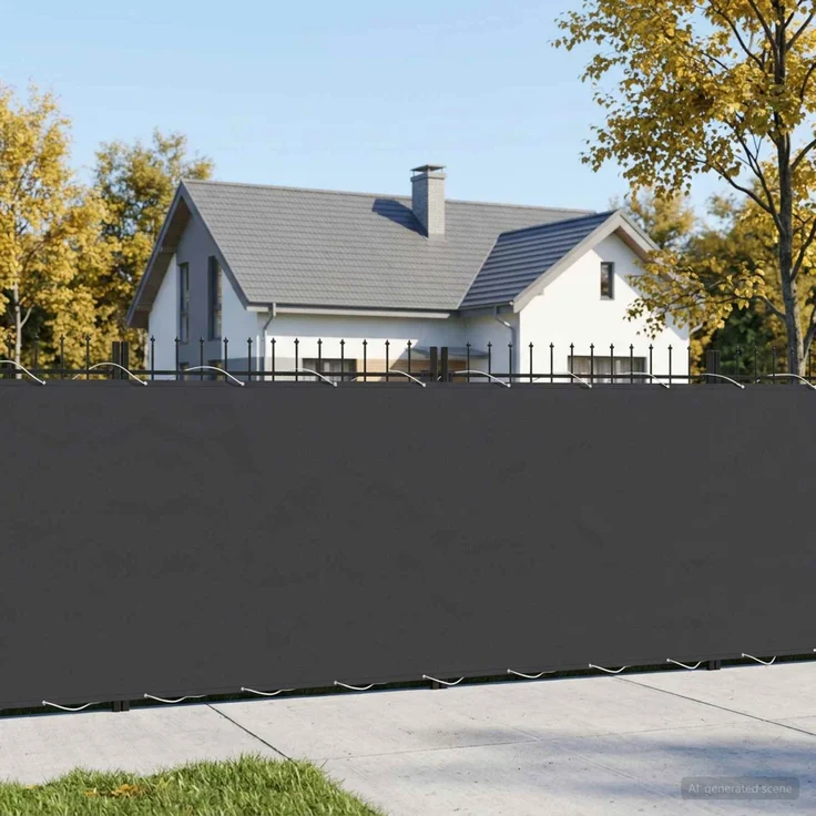 vidaXL Balkon-Sichtschutz 1,2 x 15 m Stoff mit PU-Beschichtung Schwarz 42036764 – Bild 1