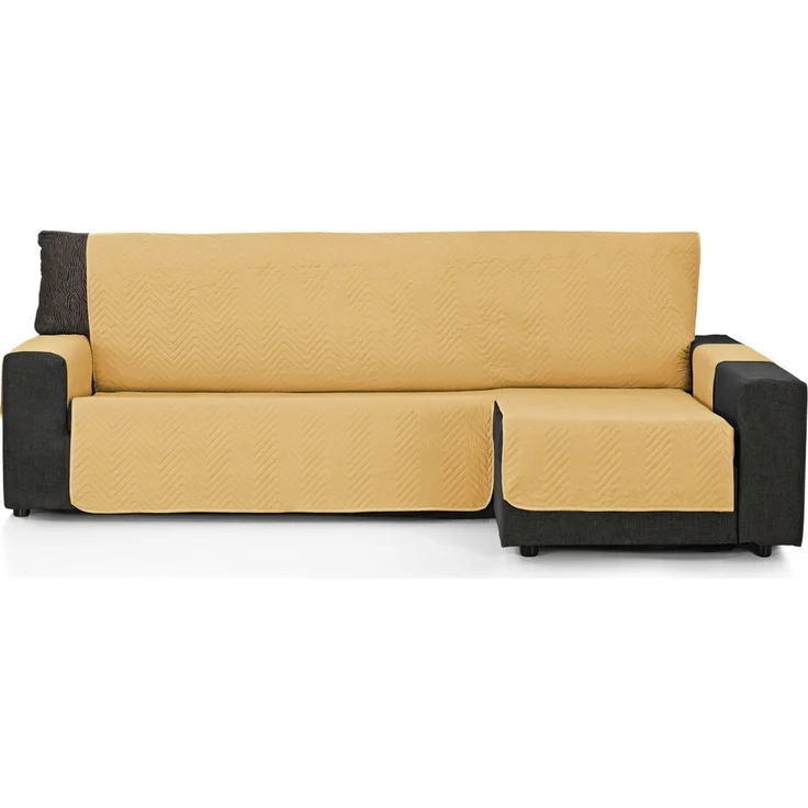 ECOMMERC3 Sofabezug Chaise Long 200 cm, geeignet für Chaise Long Eckteil rechts und Links - Sofabezug Chaise, lang, verstellbar, Senffarben