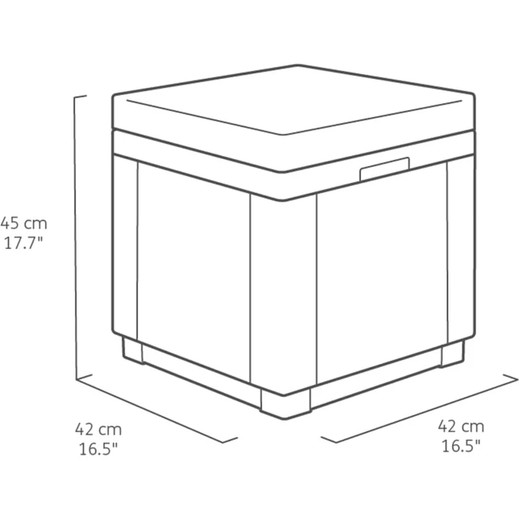 Keter Sitzwürfel mit Stauraum und Kissen Graphitgrau 408951 – Bild 5