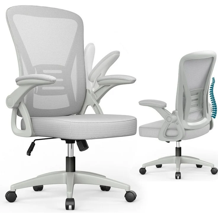 ZAISZE Bürostuhl Bürostuhl – Ergonomischer Sitz – Sessel mit 90° klappbarer Armlehne (Platz sparen), Lordosenstütze – höhenverstellbar – Bild 1
