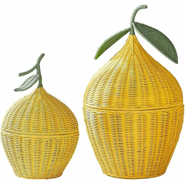 Mirabeau Dekokorb Zitronenkorb 2er Set Aelindria gelb/grün (2er Set, 2er Set)