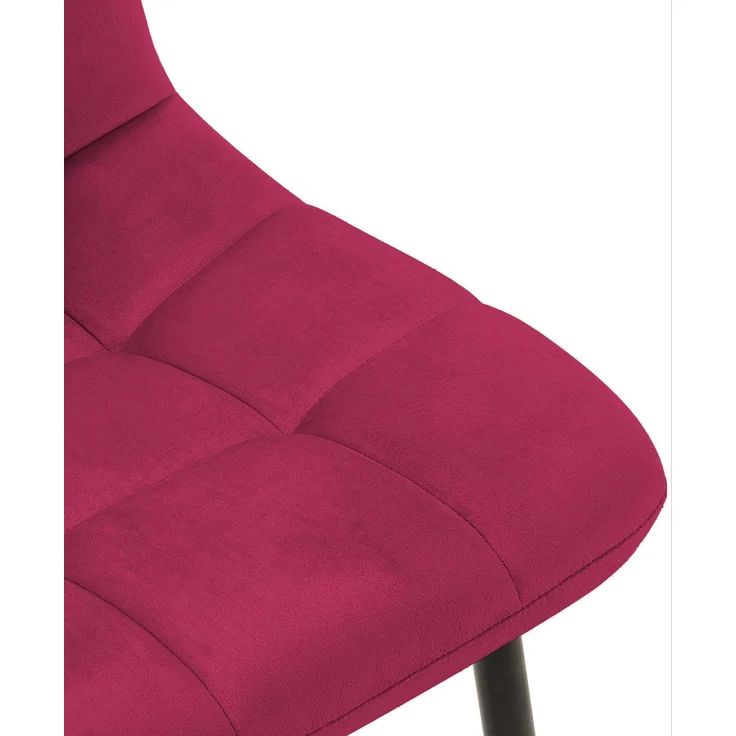 CLP 2er Set Esszimmerstuhl Tilde gepolstert mit Rückenlehne bis 150 kg belastbar - Farbe:rot;Material:Samt – Bild 6