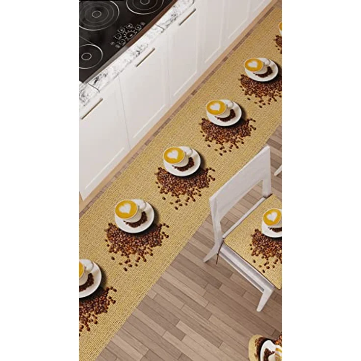 PETTI Artigiani Italiani - Teppich für Küche, rutschfest und waschbar, 52x480 cm, Design Kaffee 2 100% Made in Italy – Bild 3