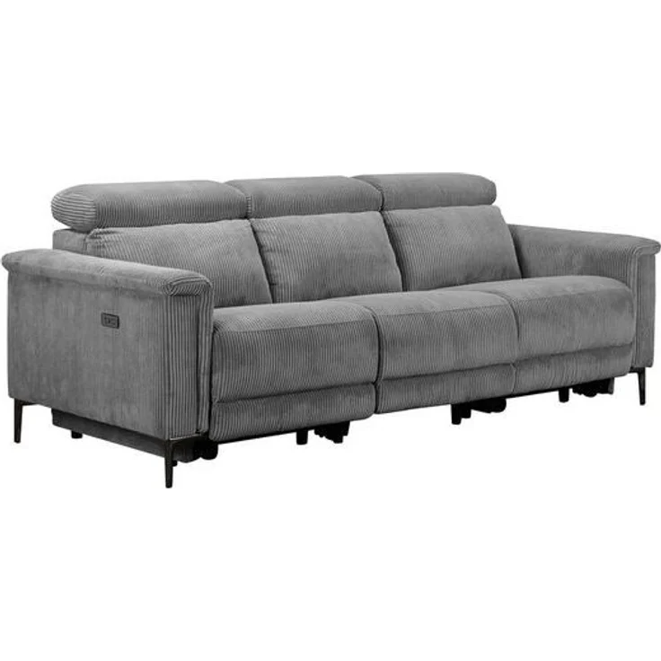 Places of Style 3-Sitzer Lund Cord, mit manueller o. elektrischer Relaxfunktion in 2 Sitzen, USB, Kopfteilverstellung, Breite 222 cm