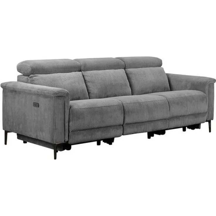 Places of Style 3-Sitzer Lund Cord, mit manueller o. elektrischer Relaxfunktion in 2 Sitzen, USB, Kopfteilverstellung, Breite 222 cm