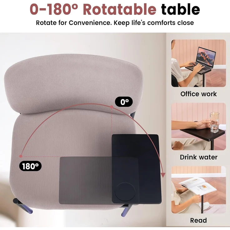 COMHOMA Loungesessel Sessel Relaxsessel Ohrensessel modern, Polsterstuhl mit Metallbeinen, Einzelsofa für Wohnzimmer/Schlafzimmer/Garten, Lila – Bild 3