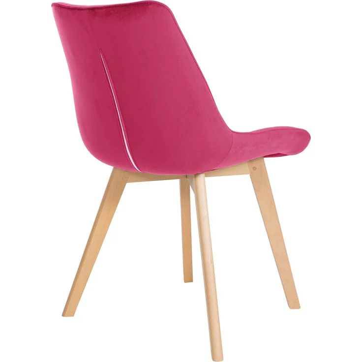 CLP 2er Set Esszimmerstühle Brook mit Samtbezug,rot – Bild 5