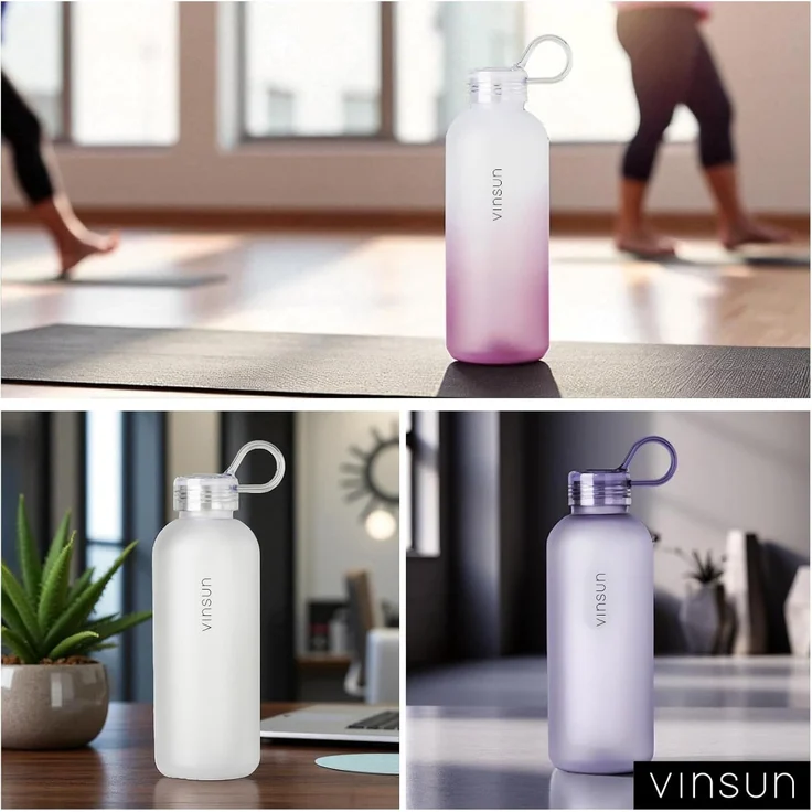 Vinsun Trinkflasche Trinkflasche 650ml, Kohlensäure geeignet, auslaufsicher, Tritan, BPA frei, bruchsicher, geruchs- und geschmacksneutral, auslaufsicher – Bild 6
