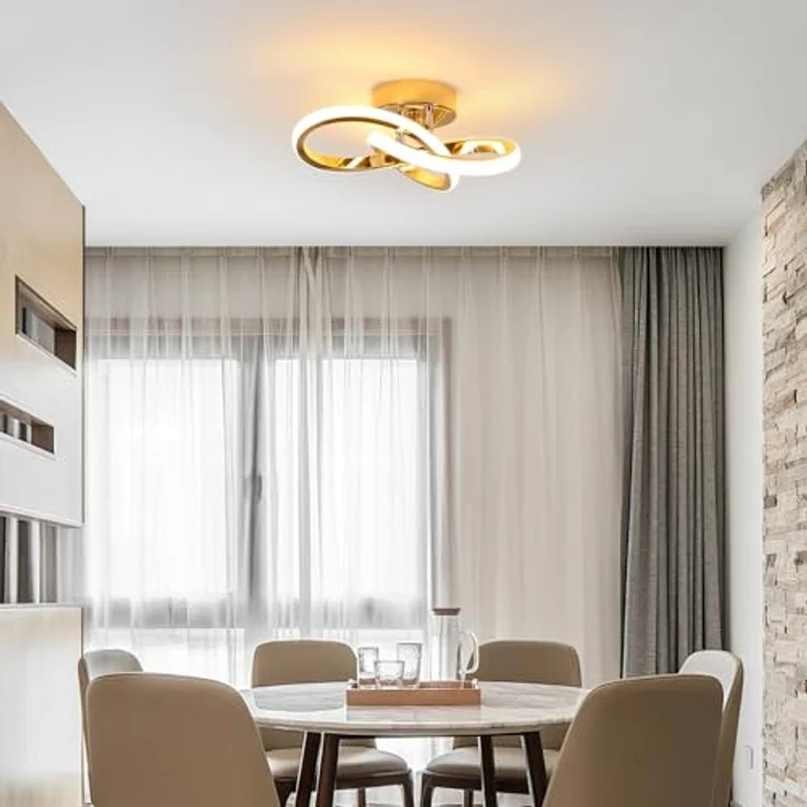Comely Deckenlampe LED, 22W 2500LM, Moderne LED Deckenleuchte, Gold Aluminium Deckenleuchte für Schlafzimmer Wohnzimmer Küche Flur, Warmweiß 3000K – Bild 8