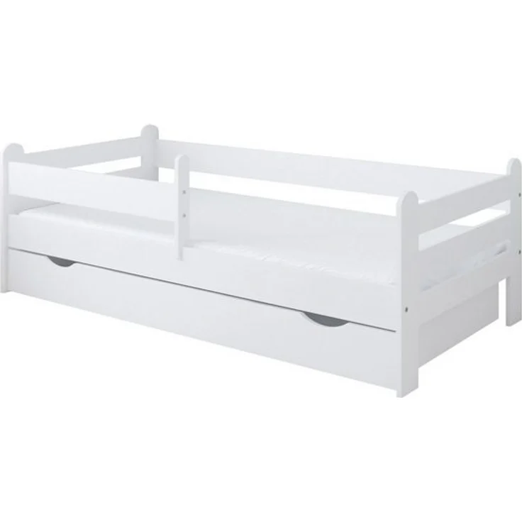 Kids Collective Kinderbett 180x80 cm mit Rausfallschutz, Schublade & Lattenrost in weiß 80x180 Mädchen Jungen Bett Skandi – Bild 4