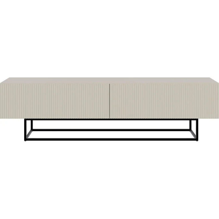 Selsey 'Veldio' TV-Lowboard 2-türig, greige mit schwarzem Metallgestell, ca. 46 x 175 x 32 cm – Bild 6
