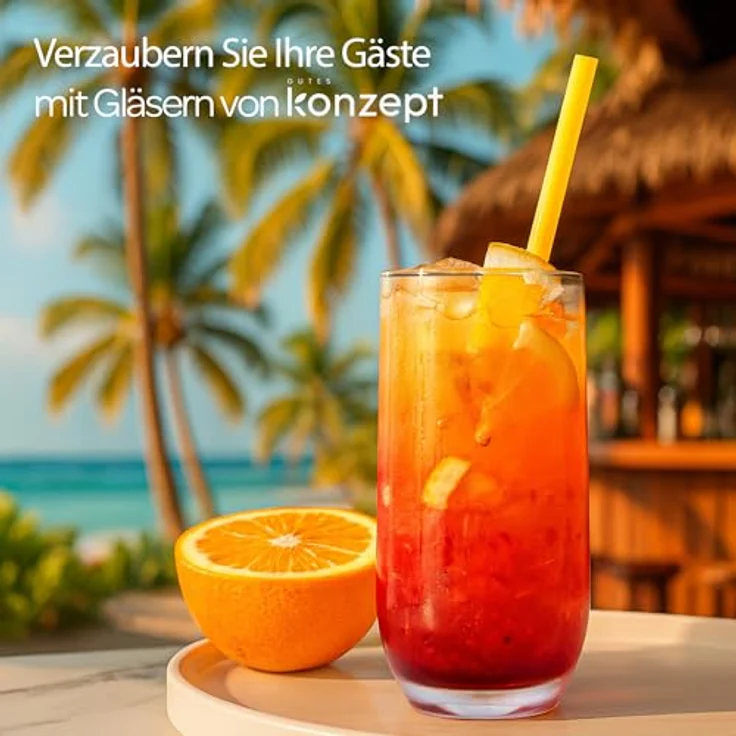 KONZEPT Gläser-Set Trinkgläser Set 6/12-teilig, Transparente 400ml, 6-tlg, Wassergläser Set, Ideal für Saft, Cocktails, Longdrinks, Eiskaffee – Bild 7