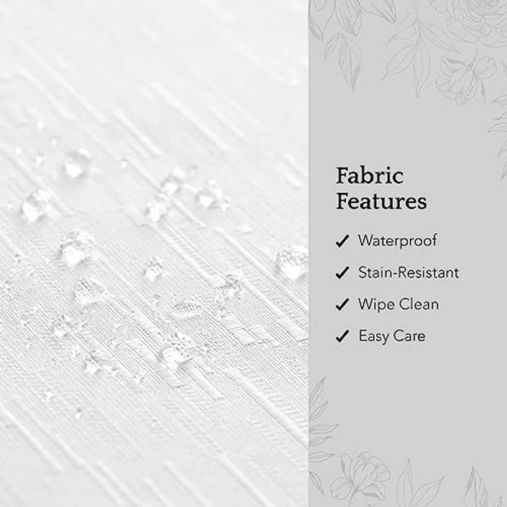 Elrene Home Fashions Continental Tischdecke, Feste Textur, Wasser- und schmutzabweisend, rechteckig, 152,4x253,4 cm, Weiß – Bild 3