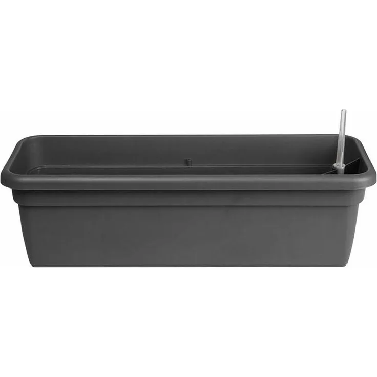 Balkonkasten FLORA Anthrazit mit Bewässerungseinsatz 79 cm - Kunststoff - Geda